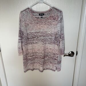 Land’s End Women’s Cotton Blend Ombre Heather Pullover Sweater Casual Basic LP